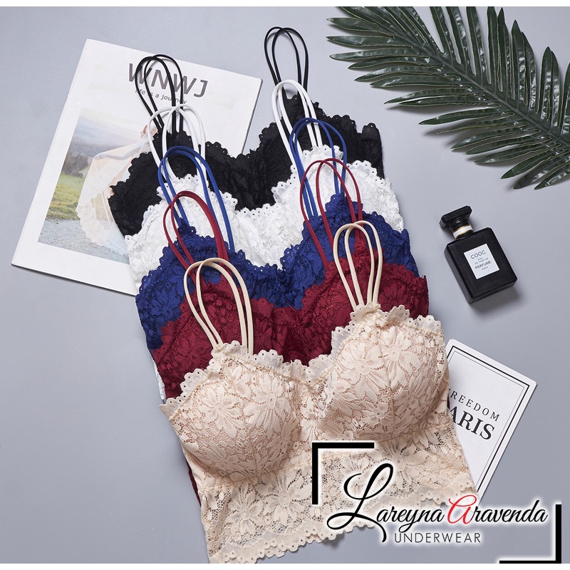 [Ready Jakarta] BH Bra Lace Sexy Tali Double Tanpa Kawat BH117