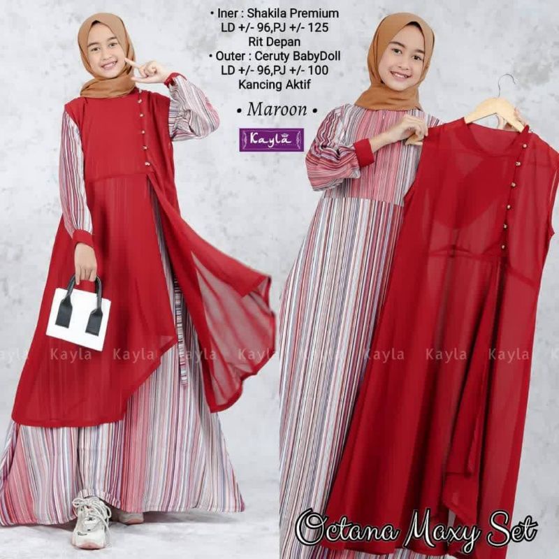 SB Octana kids maxy / gamis 2in1 rompi outer anak / gamis anak ld96 usia 10 11 12 13 14 thn / gamis 