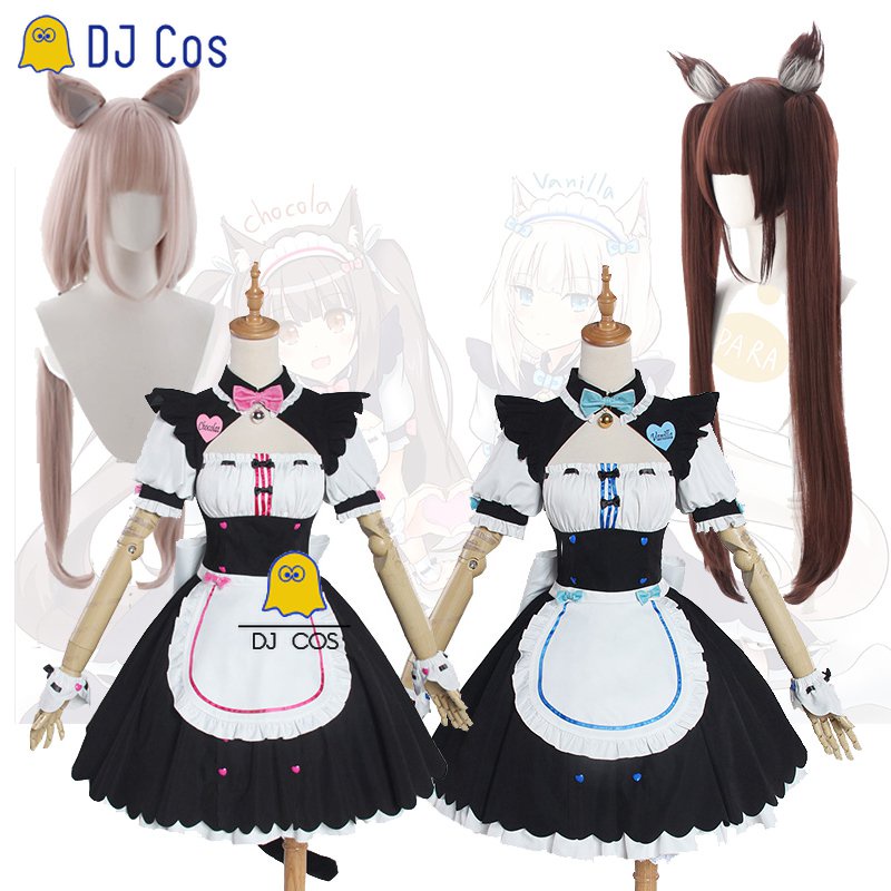 Anime Nekopara Chocolate Vanilla Cosplay Costume Maid Dress Lolita Cute Cat Neko Girls Women Costume