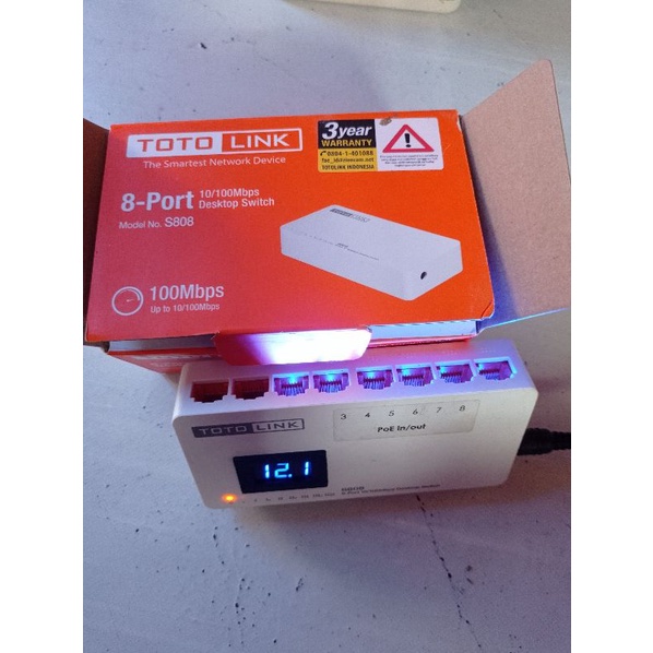 Switch Hub Totolink S808 Modif POE 8 Port (2 LAN 6POE)
