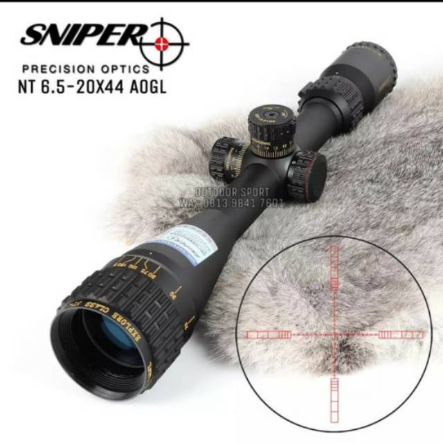 Telescope Sniper NT 6.5-20x44 AOGL RGB Reticle Glass - Teleskop