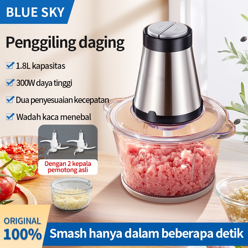 BLUE SKY Meat Grinder/Chopper Penggiling/Daging Listrik/blender/blender bumbu/Penggiling Daging Multifungsi