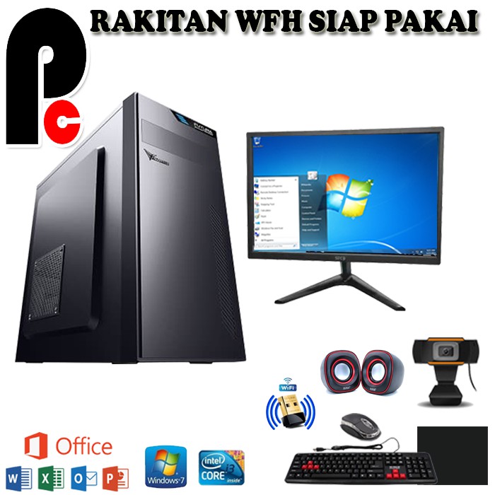 PC KOMPUTER OFFICE / ONLINE CLASS / KANTORAN / OFFICE SIAP PAKAI