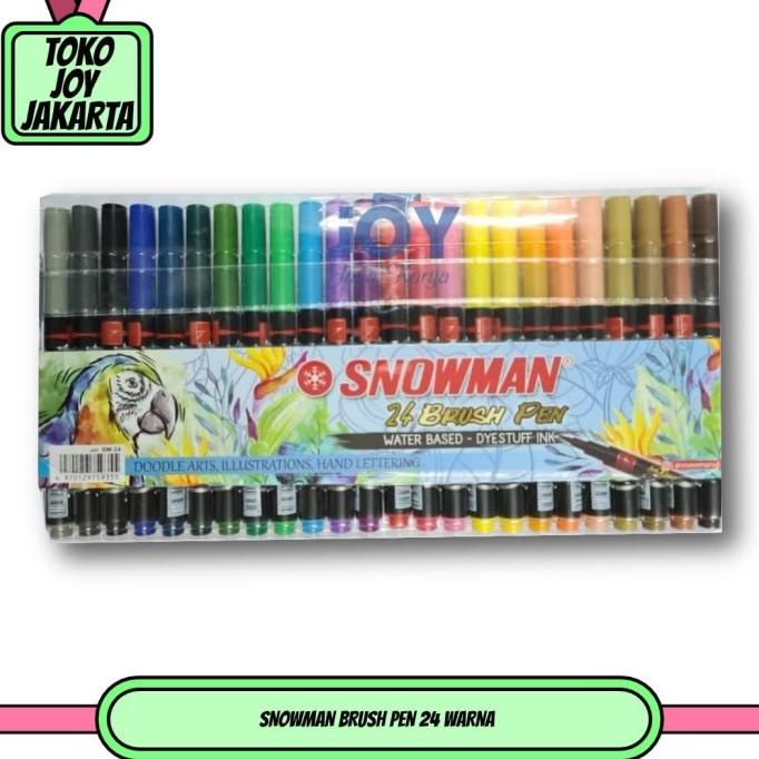 

(BISA COD) SNOWMAN BRUSH PEN 24 / BRUSHPEN 24 COLOUR KALIGRAFI SPIDOL KUAS PROMO SPECIAL Kode 164