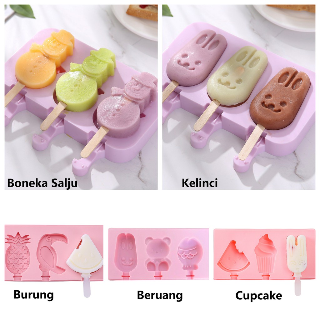 Cetakan Stik Es Krim Silikon Cetakan Popsicle Cetakan Coklat BPA FREE