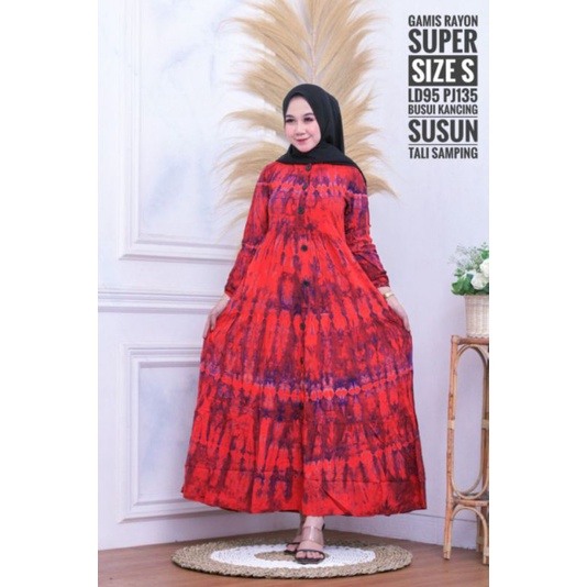 Gamis rayon abstrak malaman  Super //busui TerBaru