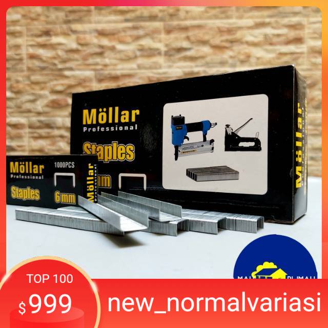 

Refill Isi Staples Gun Mollar Staple Tembak Nail Heckter Hekter model U kotak 6mm (10.000 pcs) 1006F