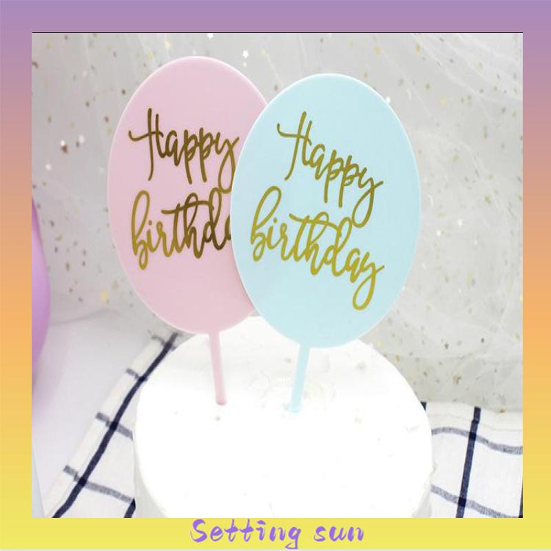 Cake Topper Happy Birthday / Tusukan Hiasan Kue Happy Birthday Acrylic TN