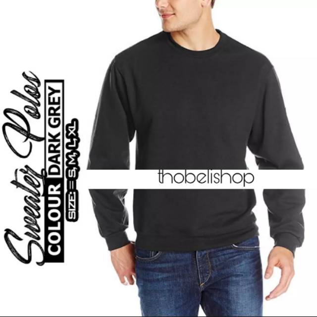 Sweater Polos Oblong Lengan Panjang Pria