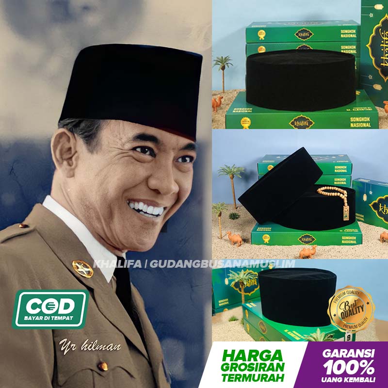 Peci Hitam Kharismatik Soekarno Presiden Promo Songkok Murah Grosir Kopiah Anak Dewasa Kopyah Polos