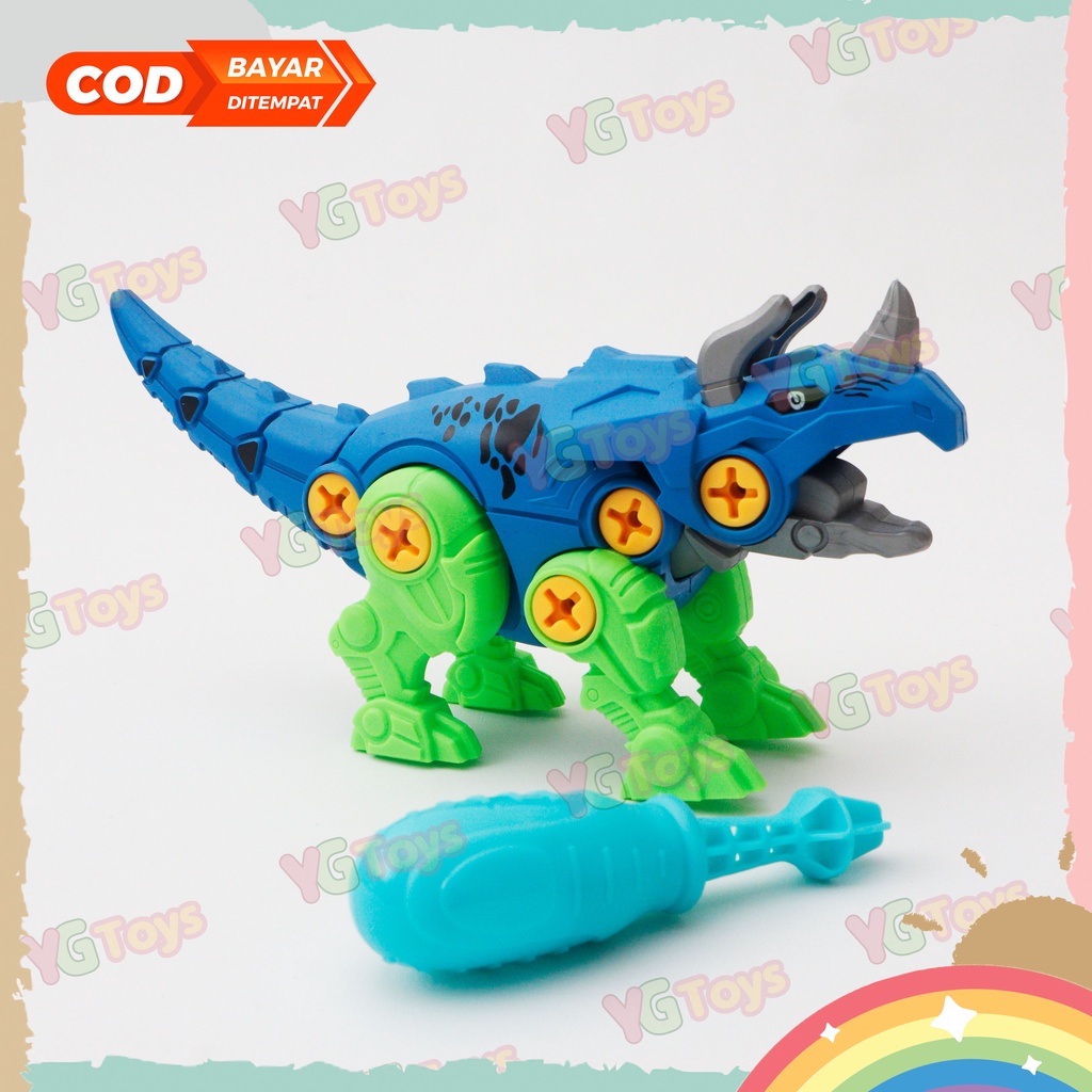 YGtoys Mainan Dinosaurus DIY Bongkar Pasang Dino Assembly Puzzle Edukasi Edukatif