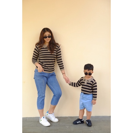 TOP STRIPES KNIT BY CAMEELBABY (Ready Stock) (Dijual tidak couple)