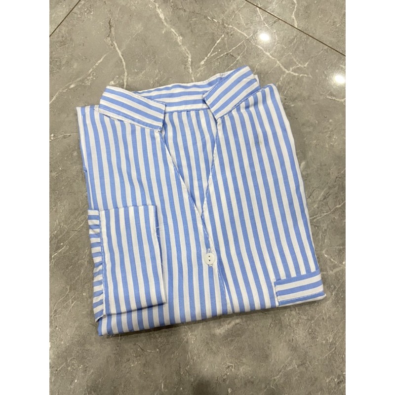 kemeja korea motif salur