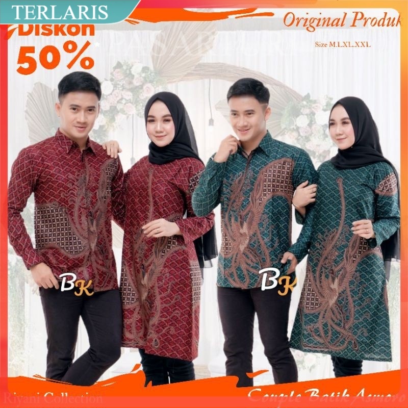 Couple Batik Tunik Modern Seragam Kerja Kantor Lengan panjang Terbaru Ans Batik