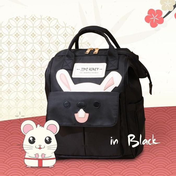 Jims Honey - Keiko Backpack Tas Ransel Wanita - Hitam - YELLOW MART