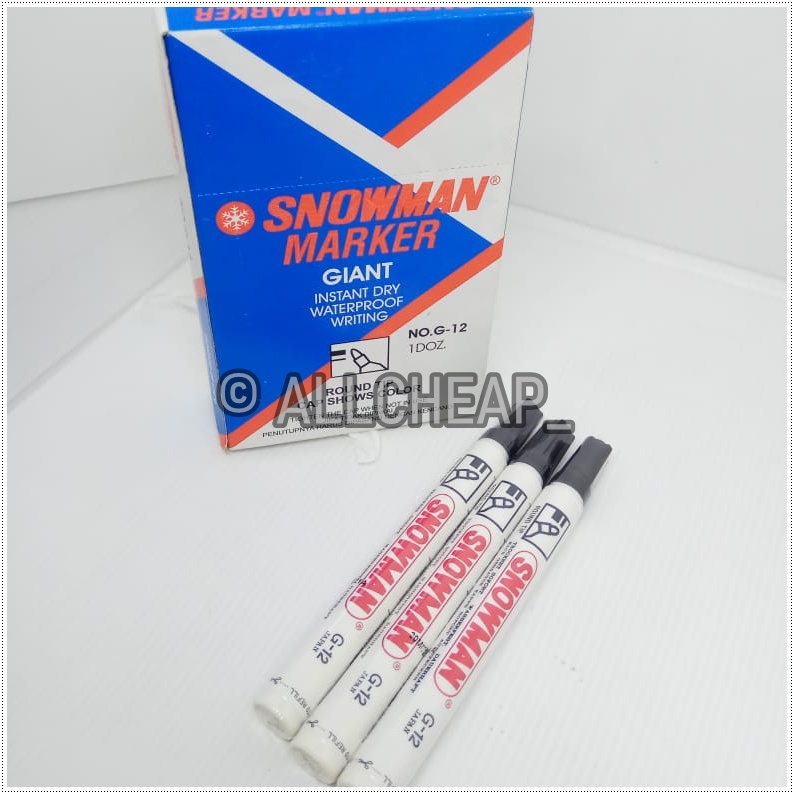 1pcs spidol permanent ink snowman marker permanen No. G-12 hitam / black