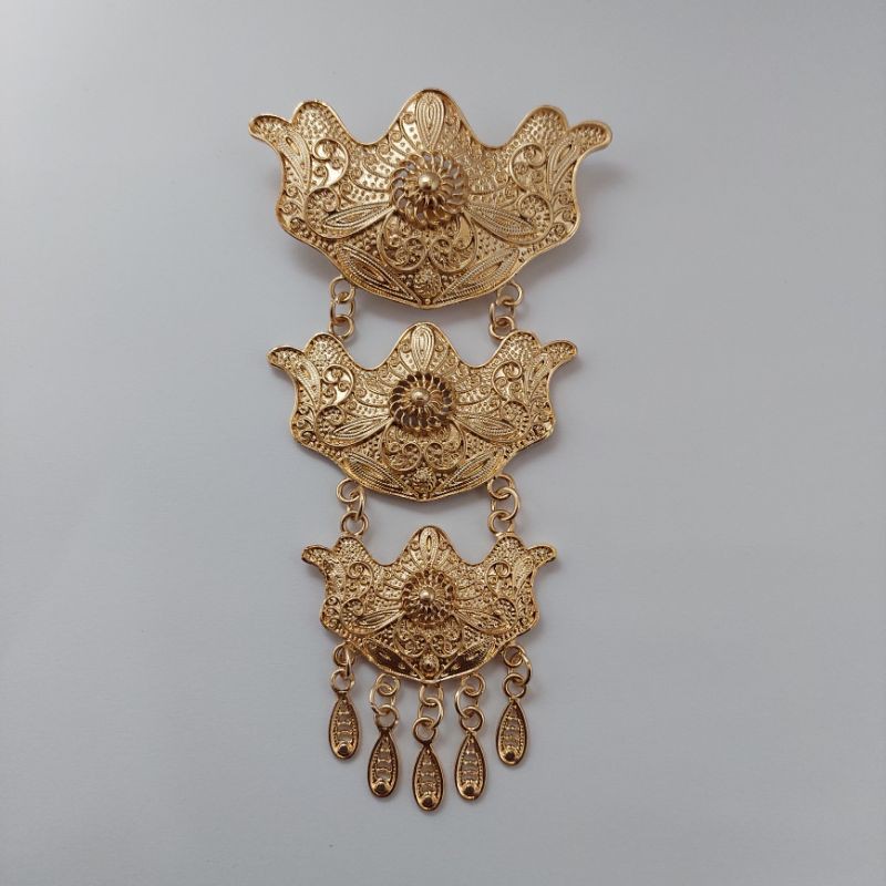 Broskutubaru/Bros 3 susun/ Bros kebaya/ Bros dada /pengantin/wisuda/Bros undangan mewah-B rose gold