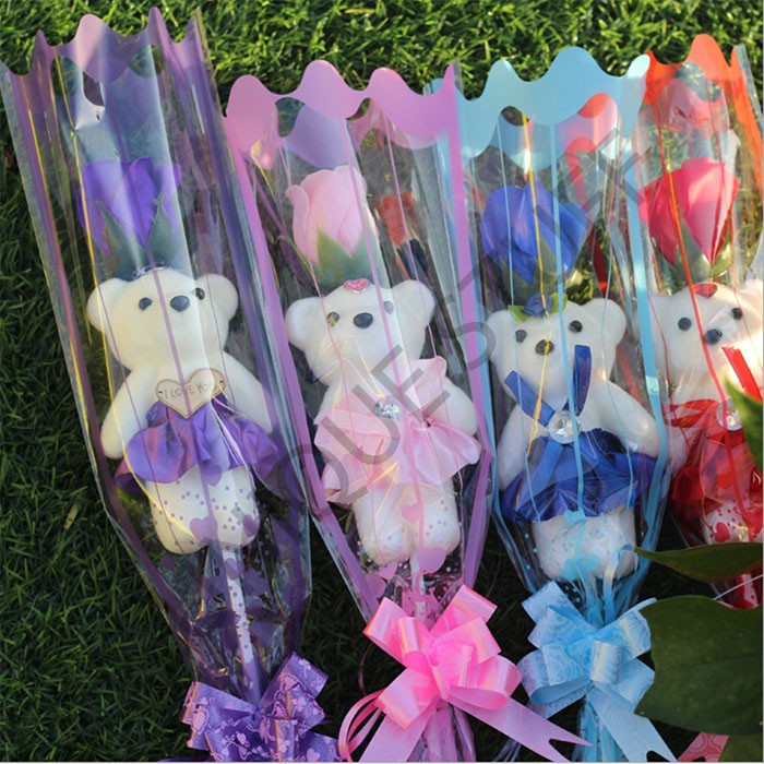 Mini artificial hand bouquet dengan boneka buket bunga boneka