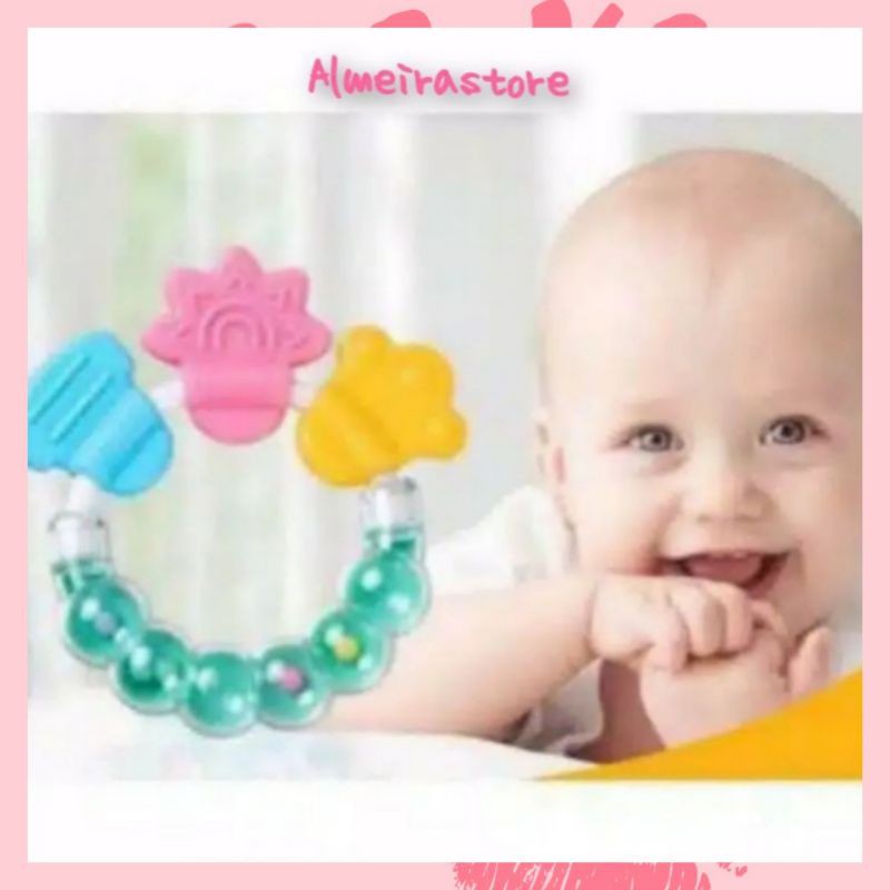 Teether Bayi Kerincingan Bulat / Mainan Bayi Rattle