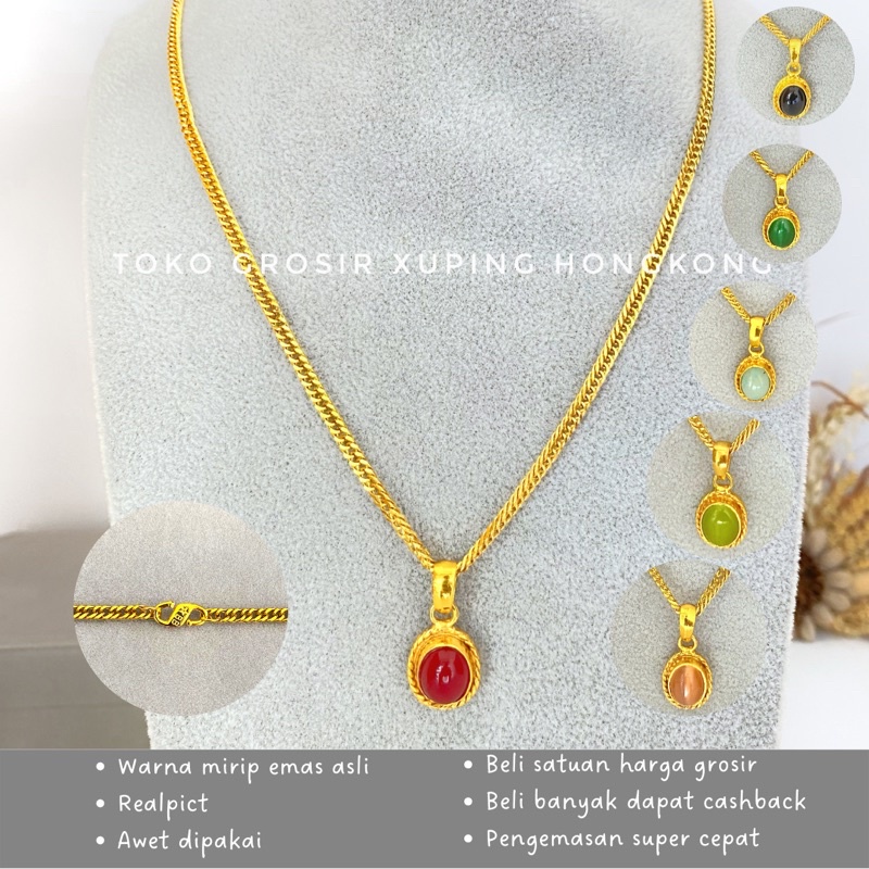 Kalung titanium asli Rantai Kecil & Liontin Permata | Kalung & Liontin Mewah