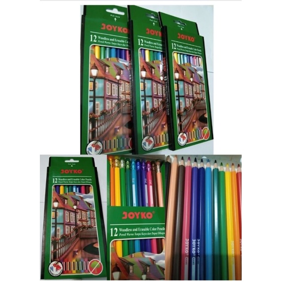 pensil warna joyko panjang/dapat di hapus/cp-109