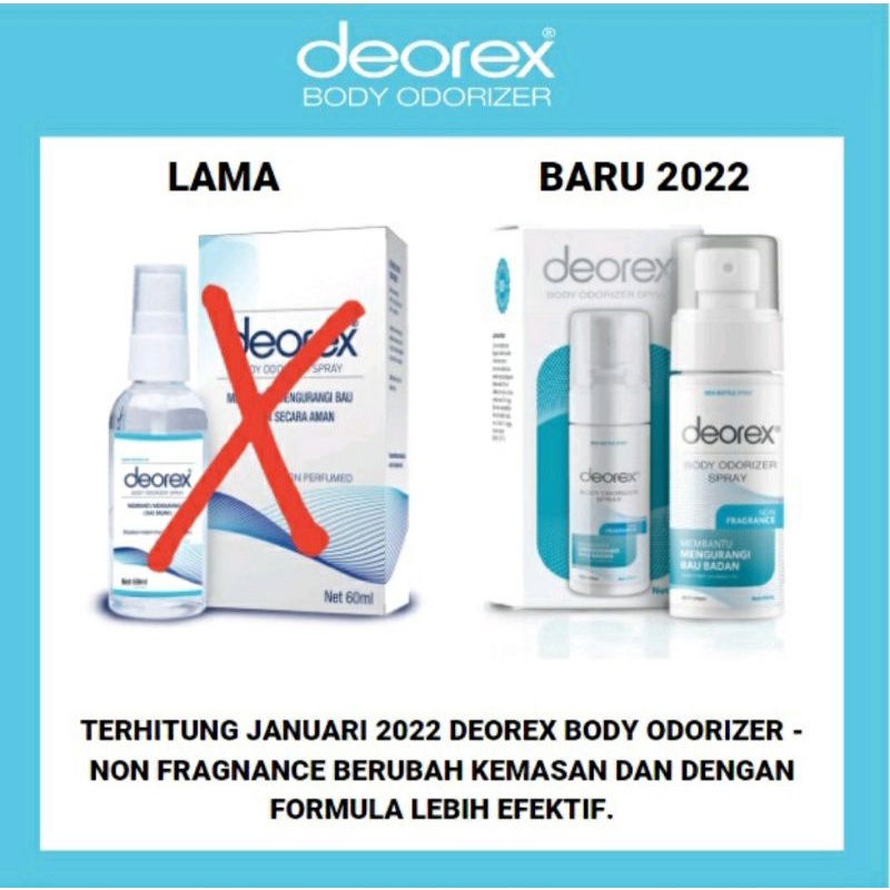 Deorex Body Odorizer  Musk Non Fragnance /  Penghilang bau badan/ bau ketiak/ bau kaki