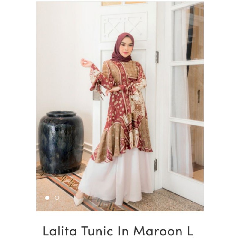 LALITA TUNIC IN DUSTY ROSE AND MAROON BY WEARING KLAMBY ORIGINAL