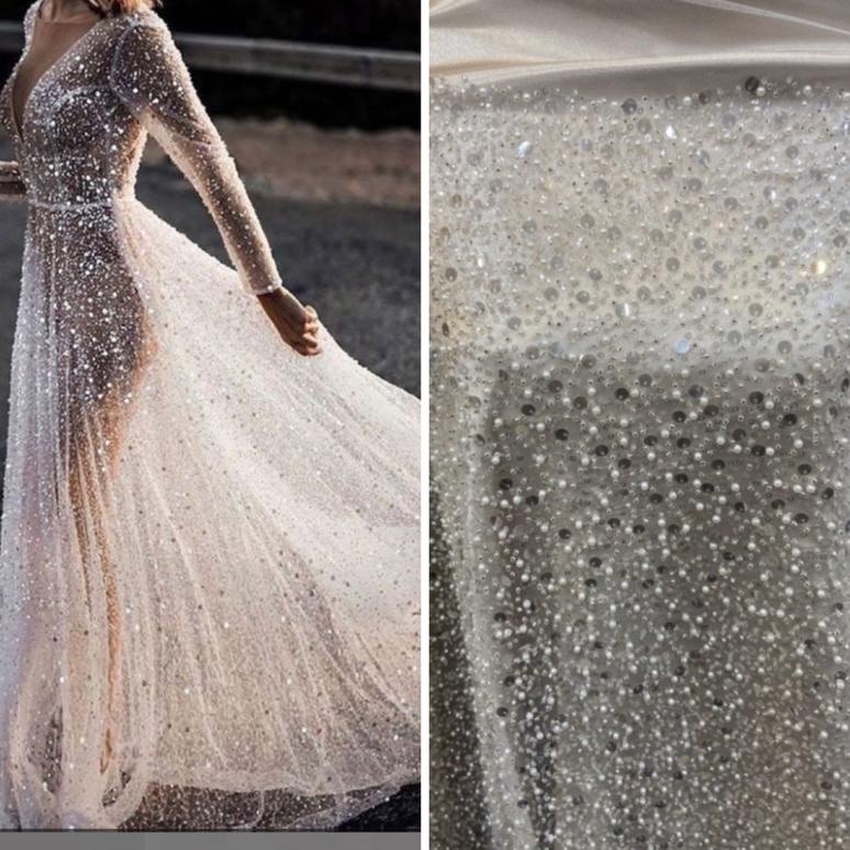 [EXCLUSIVE SERIES] tile full payet, tuile wedding, tile kilat payet , tile gaun pesta atau pengantin