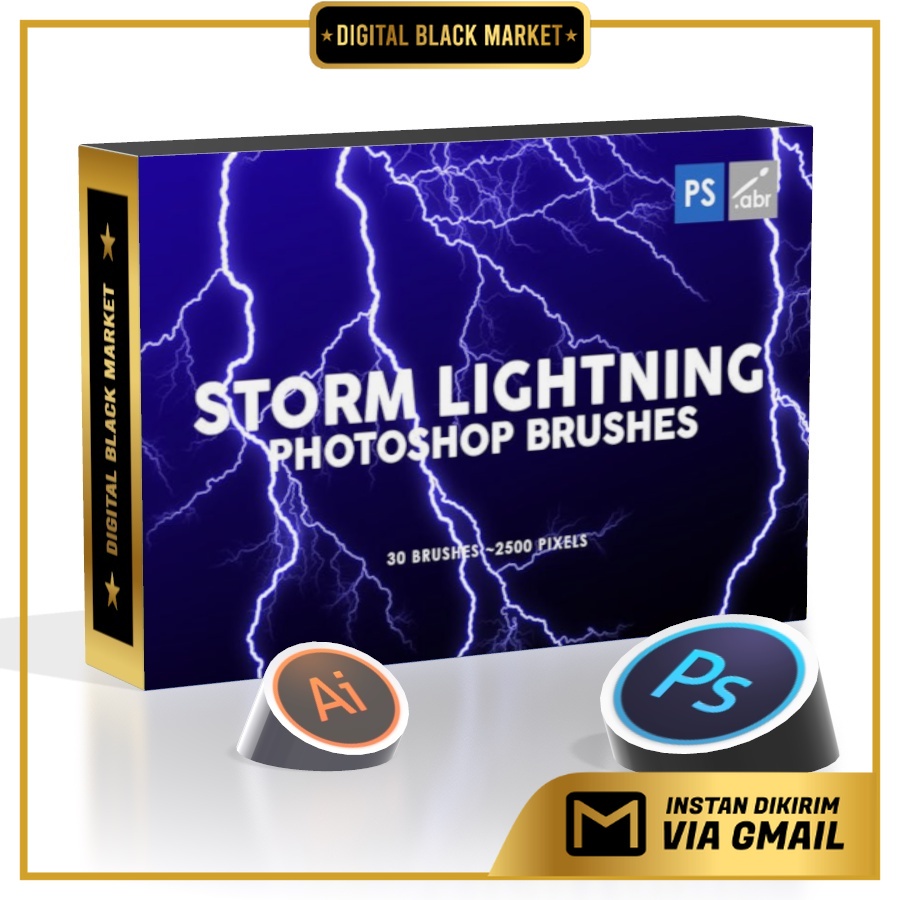 30 Storm Lightning Ptohoshop Stamp Brushes