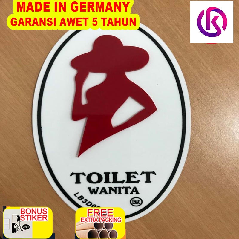

Murah Label Akrilik Toilet 3D Wanita