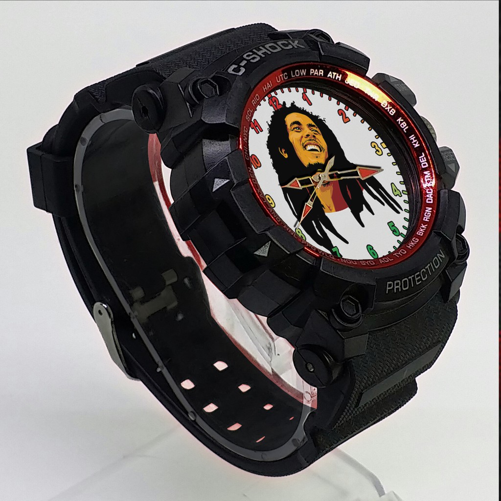 (ISTIMEWA BOSSQUE) JAM TANGAN BOB MARLEY LIST MERAH - EXCLUSIVE 5