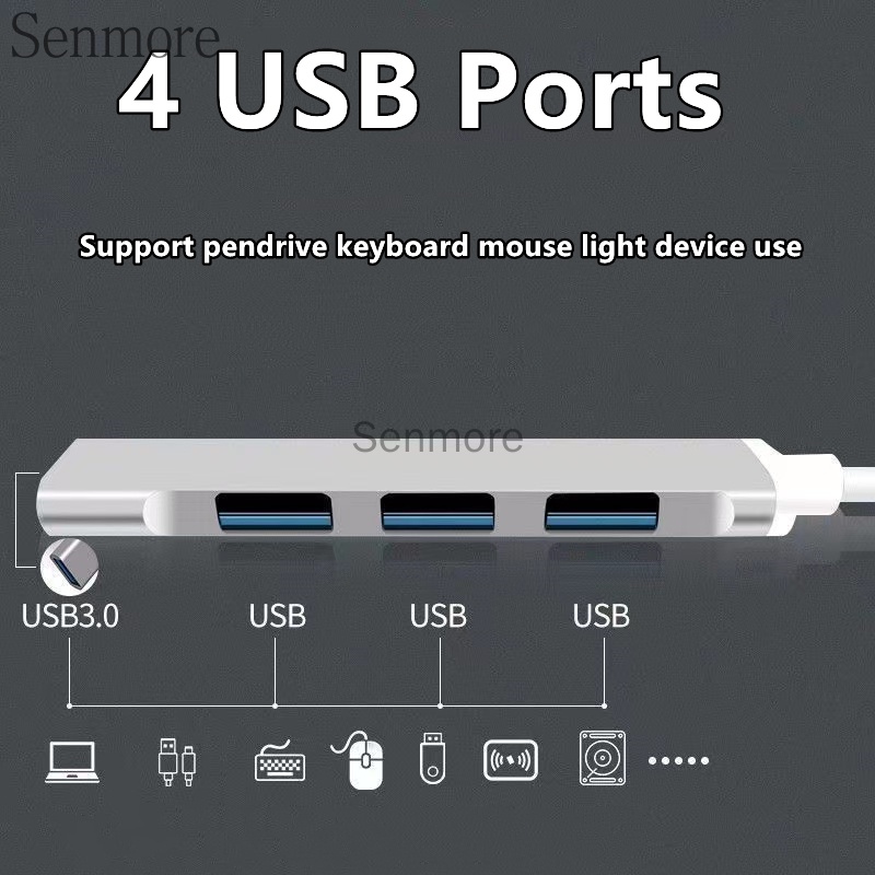 Hub Splitter 4-in-1 Dengan Port USB 3.0 Untuk Komputer