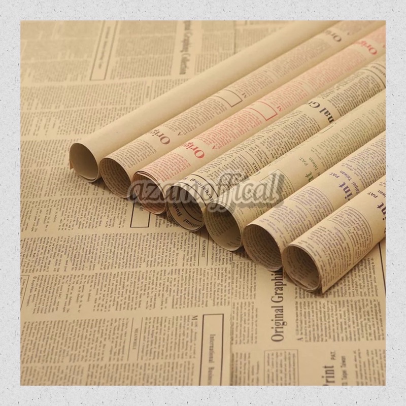 

KERTAS KADO MOTIF VINTAGE MAGAZINE KORAN BUNGA KERTAS FLOWER