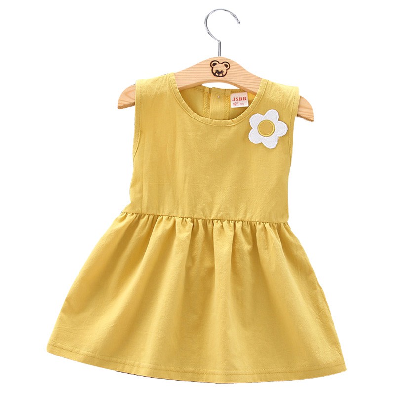 Baju Dress Anak Perempuan Angel polos lengan pedek style kasual gaun bayi cewek import-8