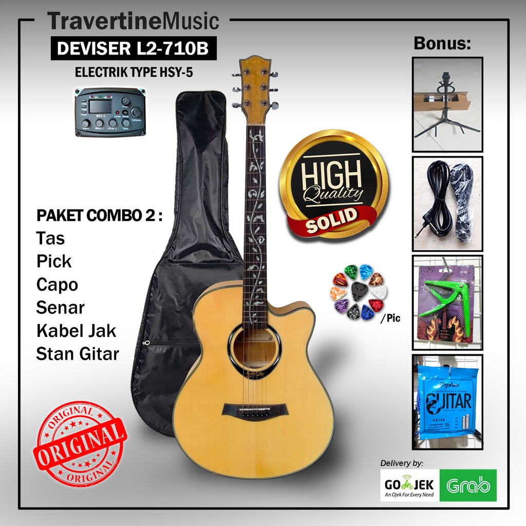 Gitar akustik Elektrik Deviser L2-710B Original Import with tuner