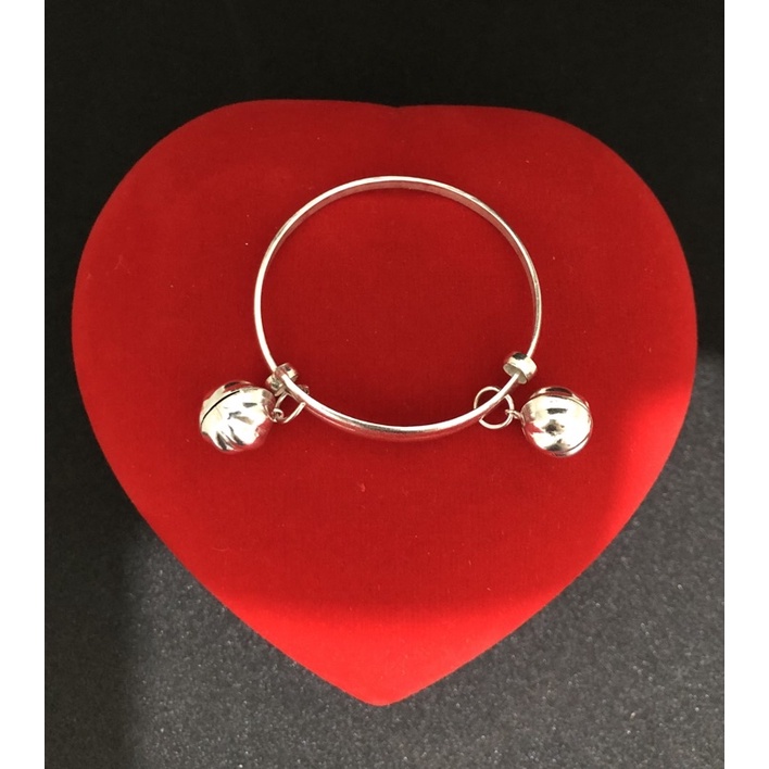 Asia Silver - Gelang Tangan Kaki Anak Bayi Laki Perempuan Cowok Cewek Perak Model Bulat Selisih