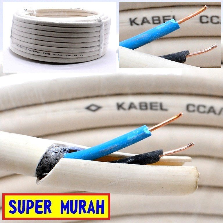 Fortuna Kabel Listrik NYM Kawat 2 x 1.5 Panjang 20 Meter