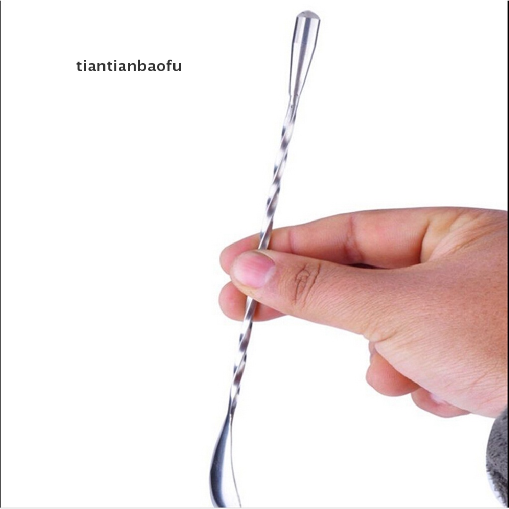 [tiantianbaofu] Stainless Steel Cocktail Mixer Stirrer Bar Puddle Stirring Spoon Ladle Boutique