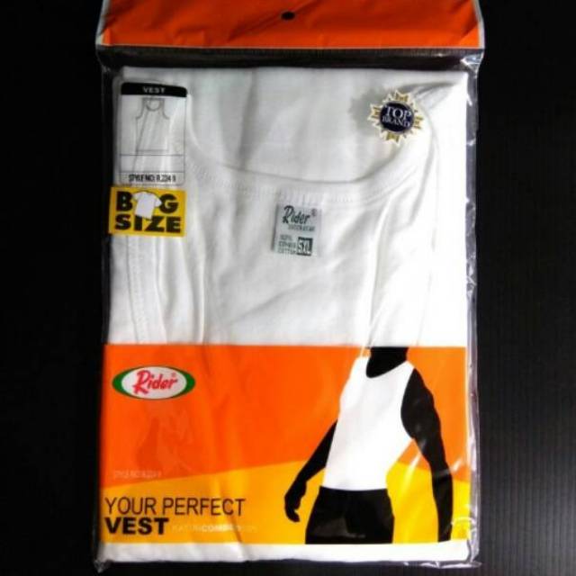 Kaos Singlet jumbo BIG SIZE RIDER 224 BSP PUTIH size 3XL Kaos Singlet jumbo BIG SIZE RIDER 224 BSP PUTIH size 3XL
