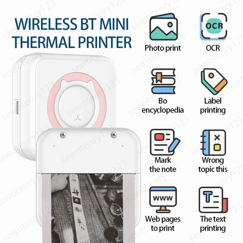 【COD】Mini Thermal Printer Portable Mobile Printer Waybill Receipt Printer Mini Printer Photo Printer Image 2