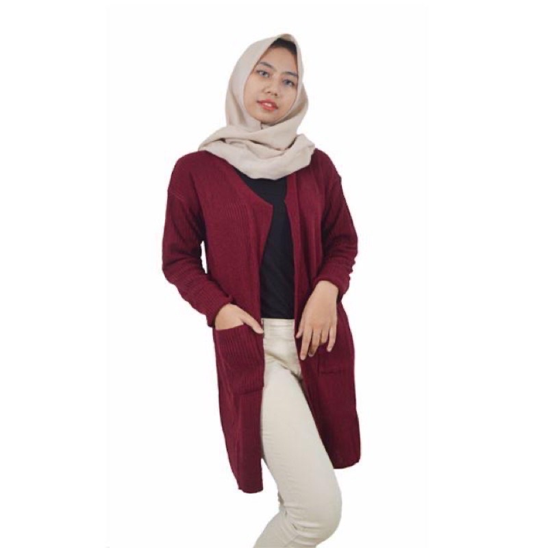 CARDIGAN PANJANG WANITA LONG CARDY