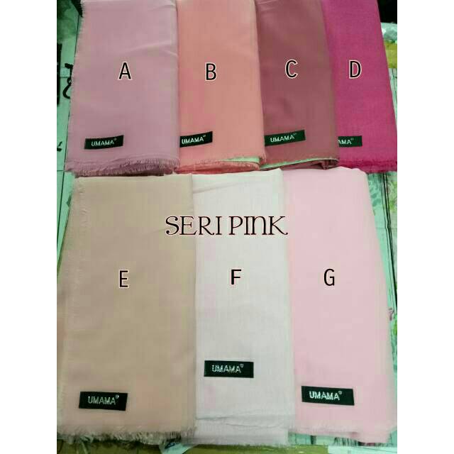 Jilbab Segi Empat Katun Rawis Saudia Seri Pink , Biru,  Kuning - Umama