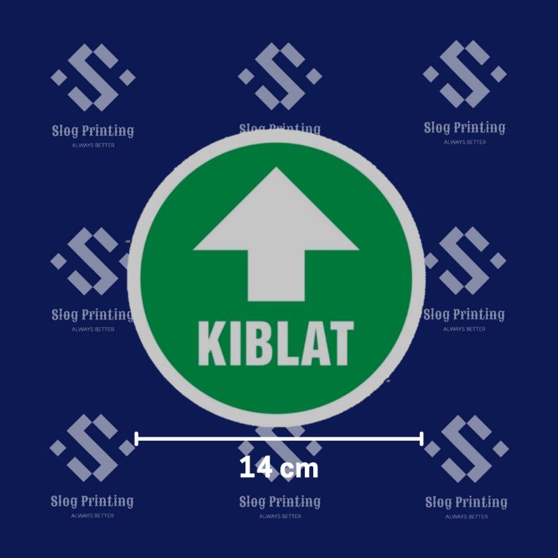 

Sticker Sign Penunjuk Arah Kiblat Stiker Bundar Marka Masjid Mushola Diameter 14 cm