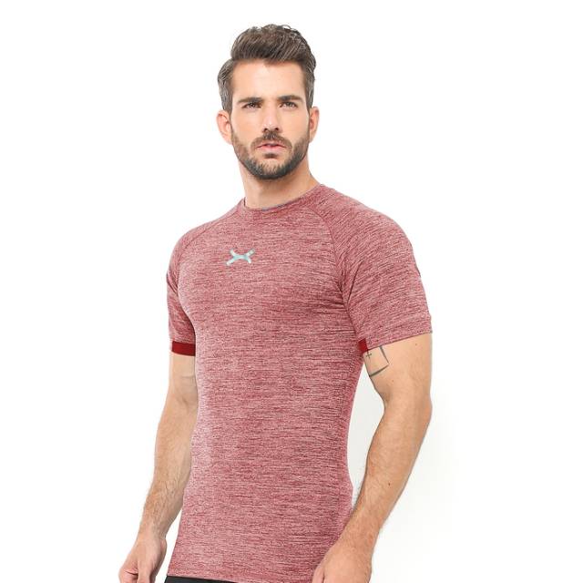 FTS-025MR Kaos sport fitness bodyfit FLEX merah