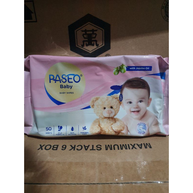 Tissue Paseo Baby Wipes Tisu Basah Isi 50 Bayi