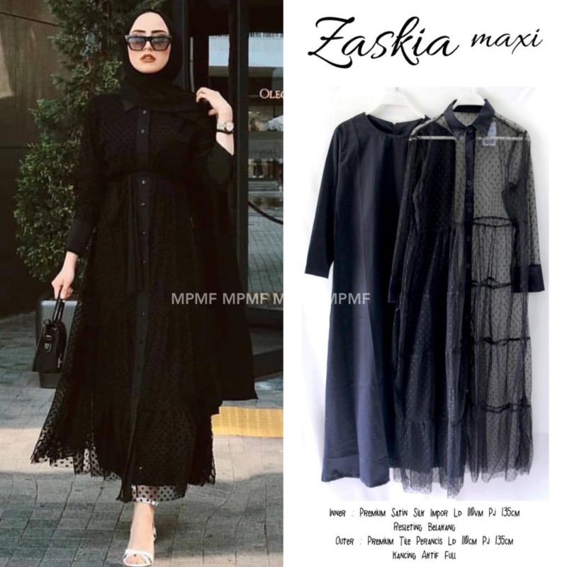 Zaskia Maxi by MPMF / Dress 2in1 / Gamis Inner + Outer Mewah Elegan Cantik