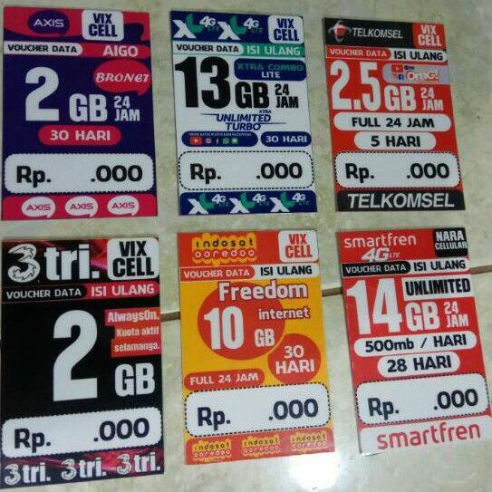

aiq 1 paket isi 25 Label Harga Kuota Anti Melengkung √ 88
