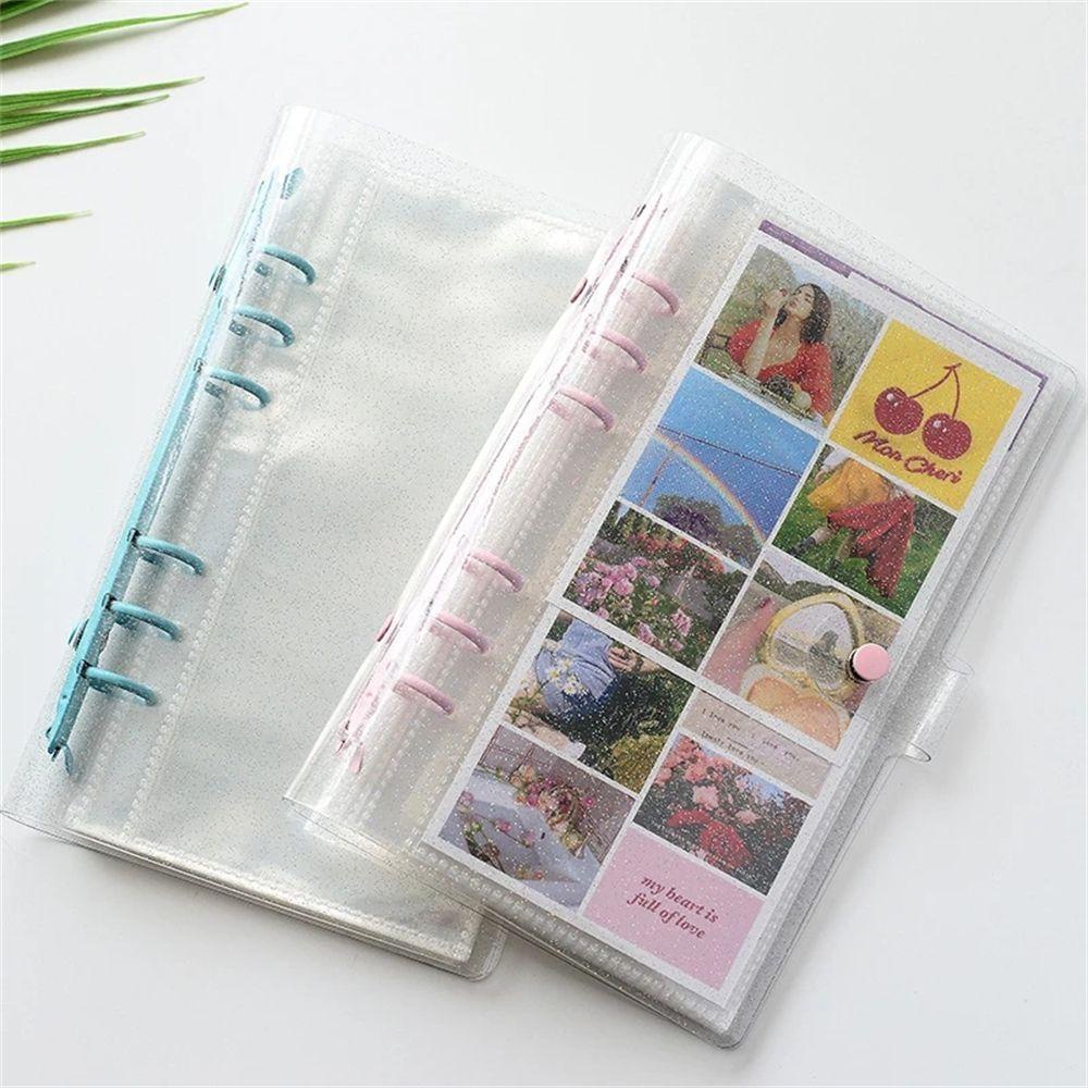 Lanfy Bingkai Foto Warna Jelly 150kantong Transparan Longgar Daun Binder Binder Albums Card Holder Photo Album