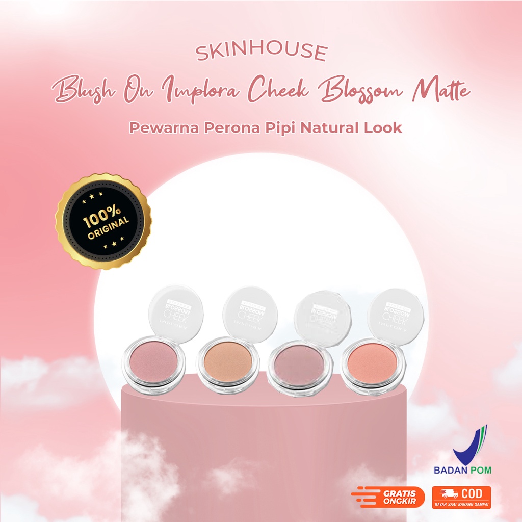 Skinhouseid Blush On Implora Cheek Blossom Matte Pewarna Perona Pipi Natural Look