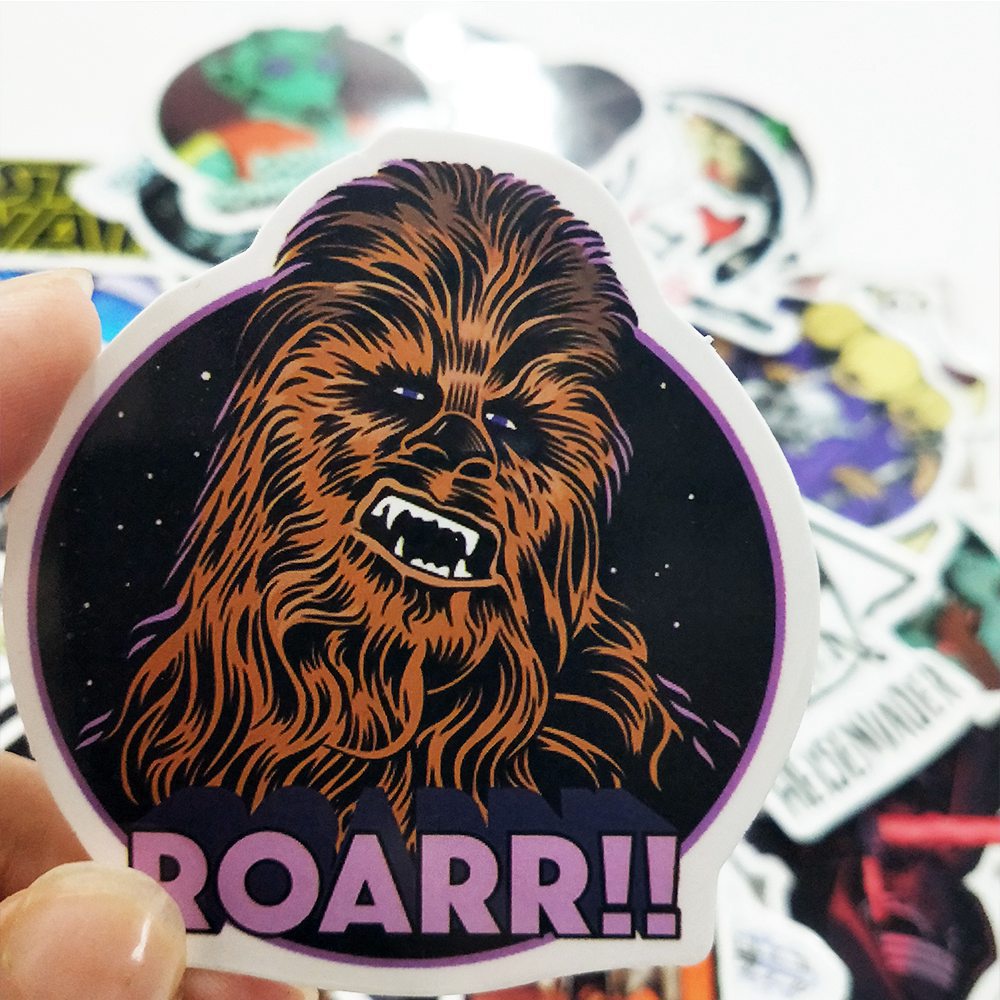 50pcs Stiker Kertas Tema Star Wars Untuk Koper / Sepeda / Notebook Anak